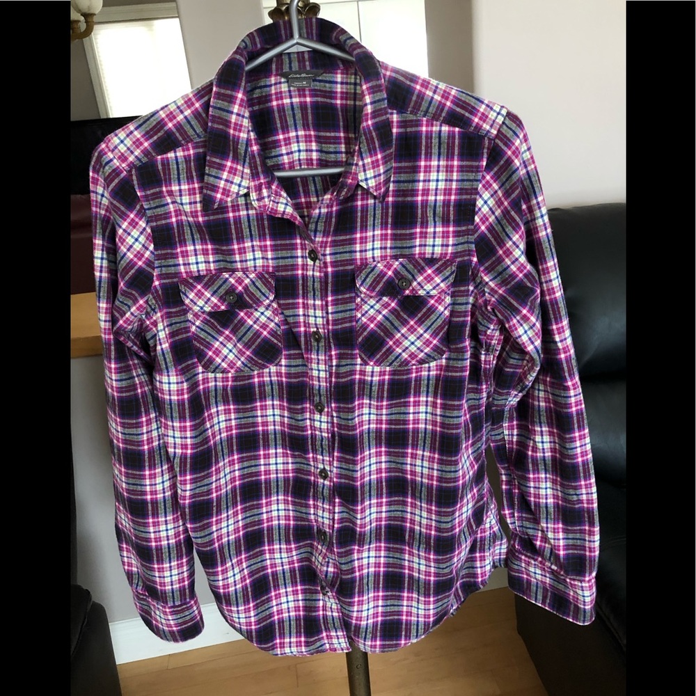 Eddie Bauer Women’s Flannel button shirt. Medium